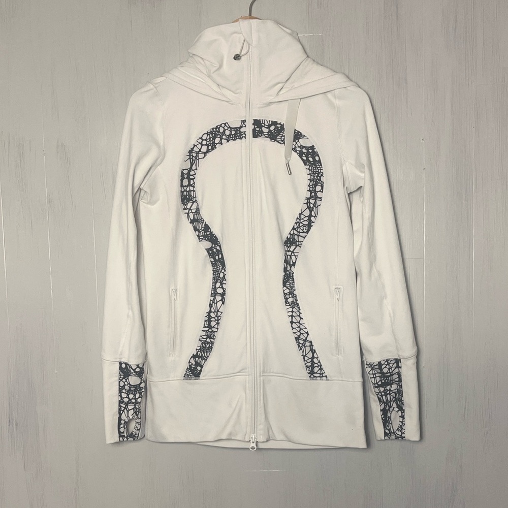 Lululemon Stride Jacket *Brushed in White/White Black Glacier Lace Size 6‎ - Picture 5 of 11